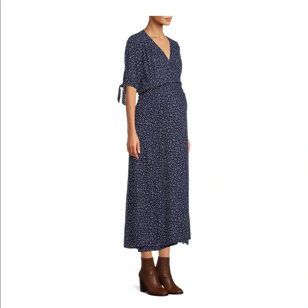 Maternity Print Wrap Dress for Women - Picture 2 of 6